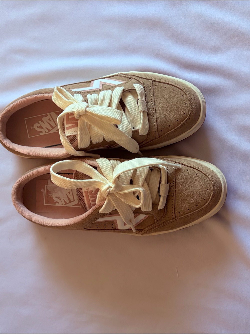 Vans Suede Sneakers in Tan and Cream Accent